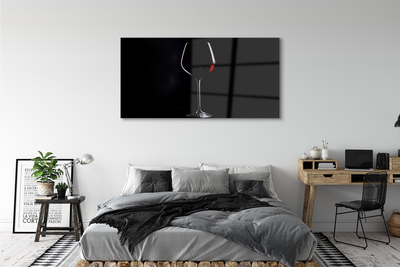 akrylový obraz Černé pozadí se sklenkou vína
