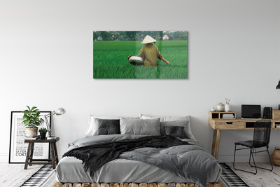 akrylový obraz člověče tráva