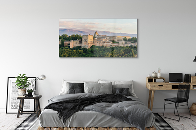 akrylový obraz Španělsko Castle horský les