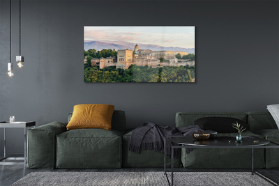 akrylový obraz Španělsko Castle horský les