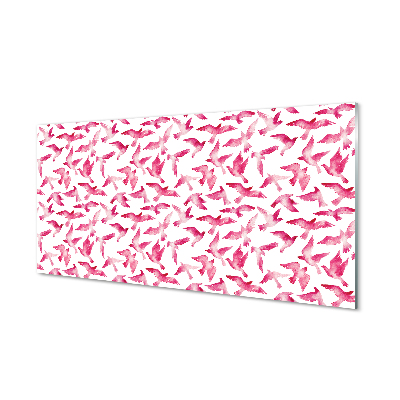 akrylový obraz růžové ptáci
