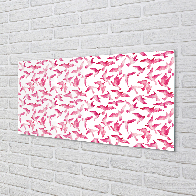 akrylový obraz růžové ptáci