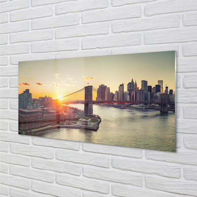 akrylový obraz Bridge river svítání