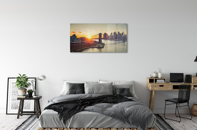 akrylový obraz Bridge river svítání