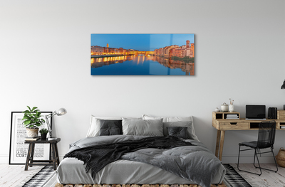 akrylový obraz Italy River mosty budovy v noci