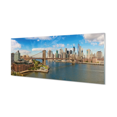 akrylový obraz Bridge panorama mrakodrapů