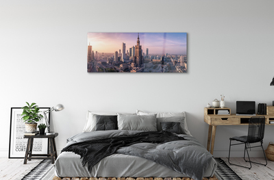akrylový obraz VARŠAVA Sunrise mrakodrapy panorama