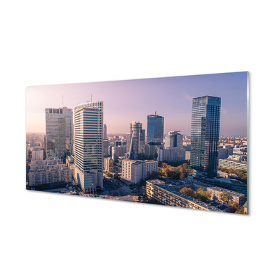 akrylový obraz Varšava mrakodrapy panorama