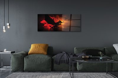 akrylový obraz Černý drak mraky