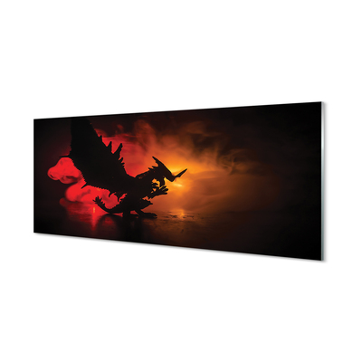 akrylový obraz Černý drak mraky