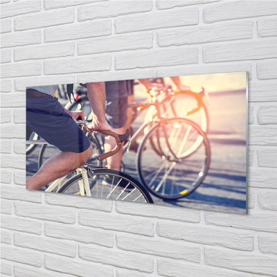 akrylový obraz cyklisté lidí
