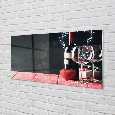 akrylový obraz Heart of glass sklenice na víno