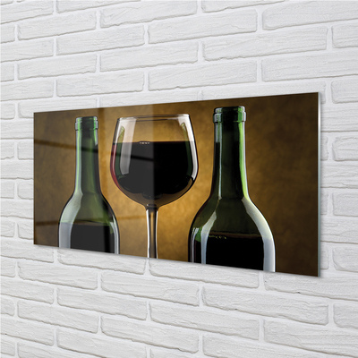akrylový obraz 2 láhve sklenice na víno