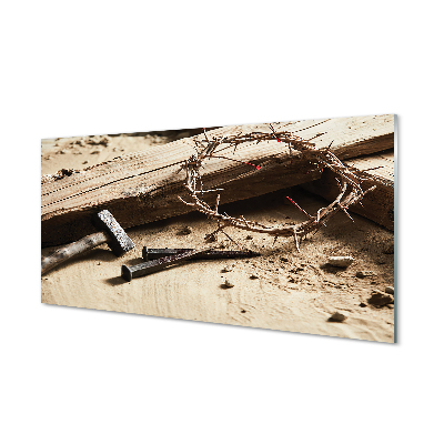 akrylový obraz Kříže pro trny kladivo
