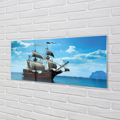 akrylový obraz Loď oblohy zataženo mořská