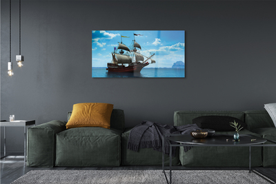akrylový obraz Loď oblohy zataženo mořská