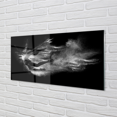 akrylový obraz Žena baletní kouřové šedé pozadí