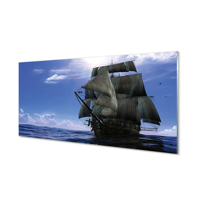 akrylový obraz Mořská oblačnosti loď
