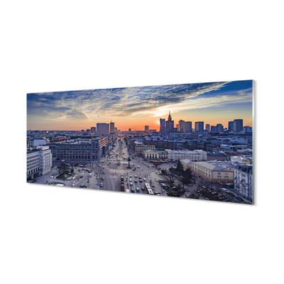 akrylový obraz Varšava mrakodrapy Sunset