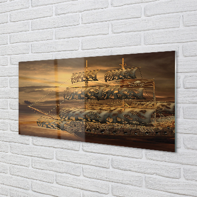 akrylový obraz mořská loď mraky