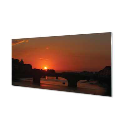 akrylový obraz Itálie řeka západu slunce