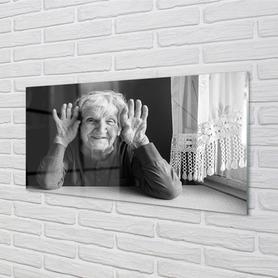 akrylový obraz starší žena