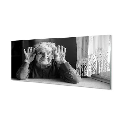 akrylový obraz starší žena