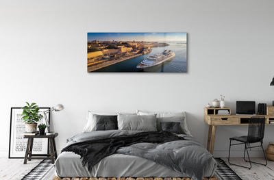 akrylový obraz Loď sea city sky