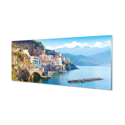 akrylový obraz Itálie pobřeží mořské stavby