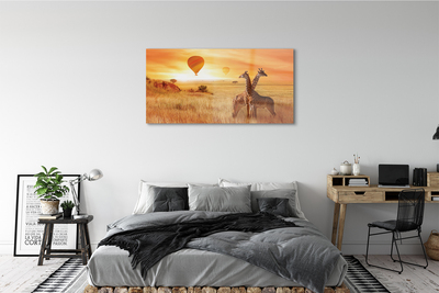 akrylový obraz Balóny nebe žirafa