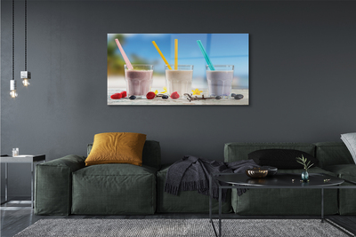akrylový obraz Cocktail sklo barevné brčka