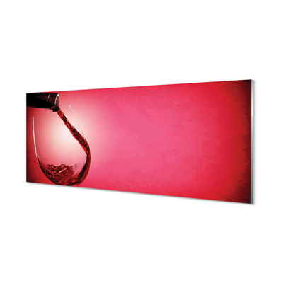 akrylový obraz Červené pozadí sklo na levé straně