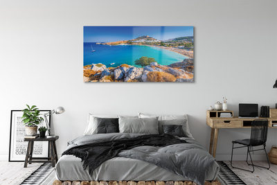 akrylový obraz Řecko pobřeží beach panorama