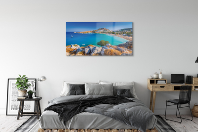 akrylový obraz Řecko pobřeží beach panorama