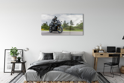 akrylový obraz Motocykl silnice mraky nebe