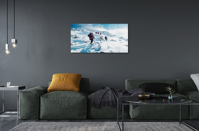 akrylový obraz Lezení na hory v zimě