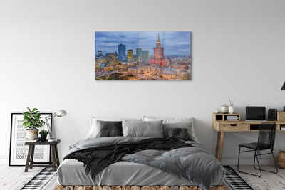 akrylový obraz Warsaw Panorama západu slunce
