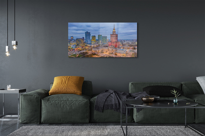 akrylový obraz Warsaw Panorama západu slunce