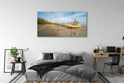 akrylový obraz Gdańsk Beach lodě sea