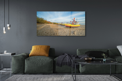 akrylový obraz Gdańsk Beach lodě sea