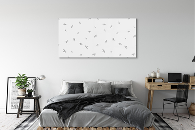 akrylový obraz šedé ptáků