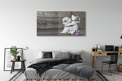 akrylový obraz Spící anděl květiny desky