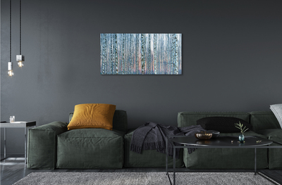 akrylový obraz Březového lesa při západu slunce