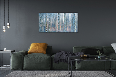 akrylový obraz Březového lesa při západu slunce