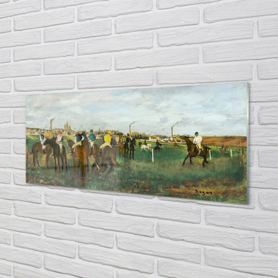 akrylový obraz Koně závod hon