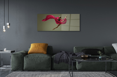 akrylový obraz Žena růžové motouz materiál