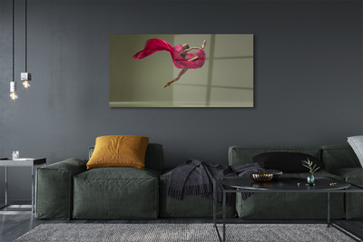 akrylový obraz Žena růžové motouz materiál