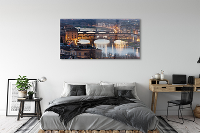 akrylový obraz Italy Bridges noc řeka