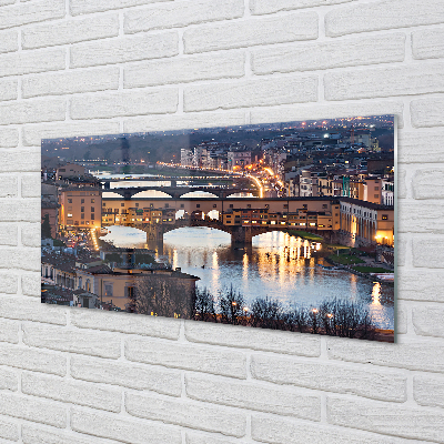 akrylový obraz Italy Bridges noc řeka