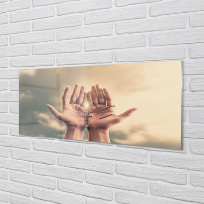 akrylový obraz Cross Hands nebe